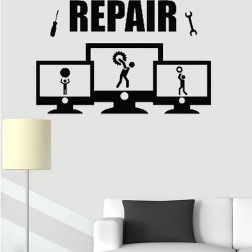 Murals Vinyl Wall Decals Store Decoration Stickers Removable Repair Service Computer Shop Window Decor O24