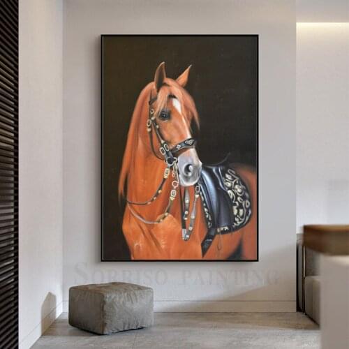 Fine Horse Nordic Canvas Painting Modern Hallway Wall Art Porch Posters And Prints Pictures For Living Room Home Corridor Decor