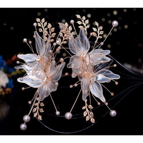 Chinese Super Fairy Liquid Flower Barrettes Hair Accessories Wedding Side Clip Han Chinese Clothing Accessories
