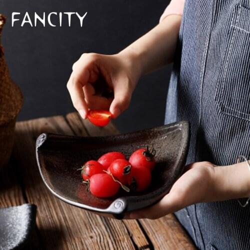 FANCITY Commercial plate special-shaped tableware personality triangle plate Japanese household creative irregular dinner plate