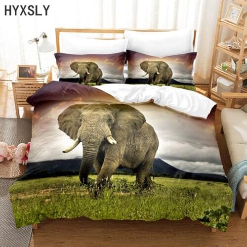 Elephant Animal Bedding Set Single Full Queen King Size Duvet Cover Pillowcase Comforter Microfiber Home Decor Bedroom Textiles