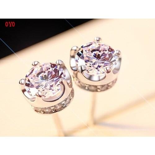 S925 silver Korean fashion temperament diamond and amethyst earrings