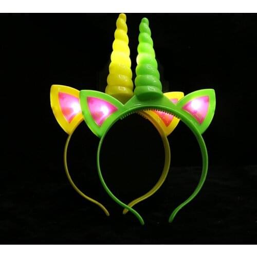 Creative Luminescent Hair Hoop Led Flashing Colorful Christmas Party Birthday Unicorn Toy Gift Scenic Area Night Market