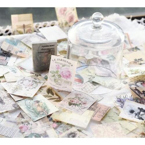 KSCRAFT 100pcs Vintage Demo Junk Journal Card for Bullet Journal Planner Making