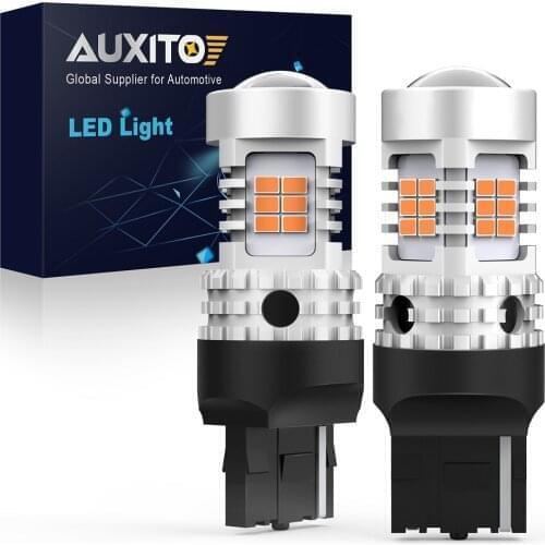 AUXITO 2x Car 7440 LED No Hyper Flash Amber 3020 SMD Canbus Error Free Turn Signal Lights Bulb For Toyota C-HR C HR 2018 2019