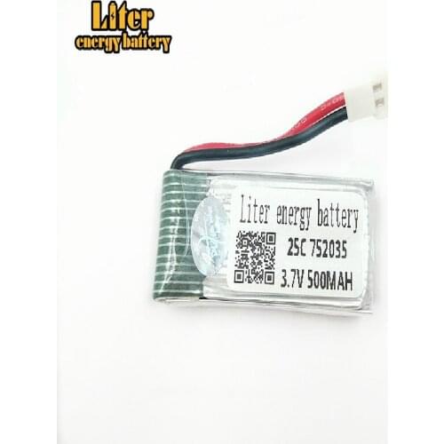 3.7V 500mAh Lipo battery Ha Bosen h107d overflew FY310B Tanco m62R Di Feida F180 752035 25c