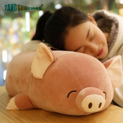 40-80cm Cute Piggy Plush Toys Pig Soft Stuffed Animal Dolls Baby Sleep Playmate Pillow for Kids Girl Xmas Birthday Gift