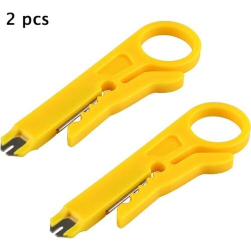 2pcs/ lot) mini Network Cable Stripper Cutter Knife Crimper Pliers Portable Multitool Wire Stripping Scissors Tool