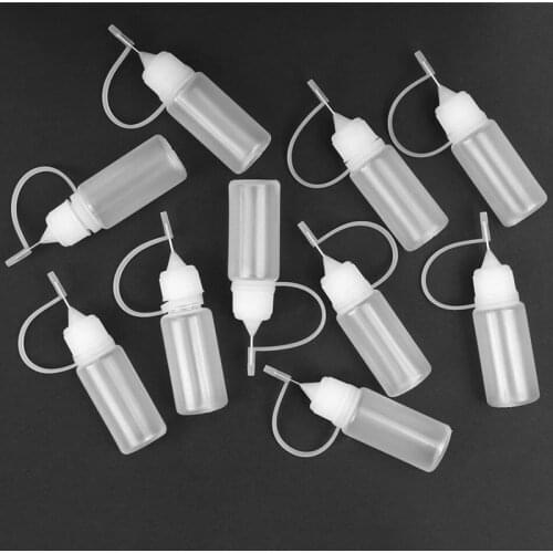 10Pcs 10ml 30ml Plastic Squeezable Tip Applicator Bottle refillable Dropper Bottles with Needle Tip Caps for Glue DIY