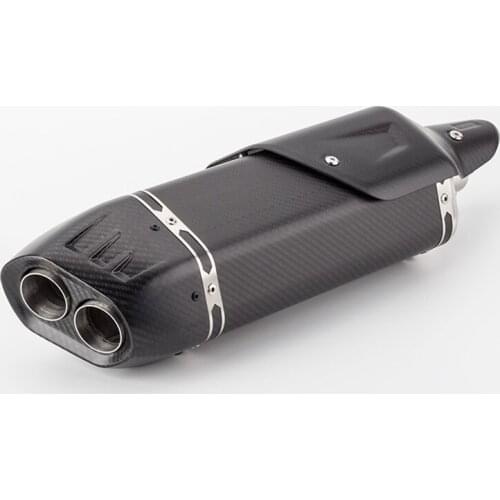 Motorcycle Modified Exhaust Pipe Full Carbon Fiber Four-corner Double Hole Exhaust TMAX530 XMAX300 R15 R1200 Z400