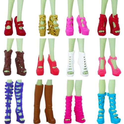 Fashion High Quality Doll Shoes for Monster High Doll Cute Dating Party Sandals High Heels Shoes Boots Doll Accessories Toy