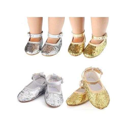 Fashion Pop Dance Sequin Shoes Fit 18 Inch American&43cm Baby New Born Doll Clothes Accessories,Girls Toys