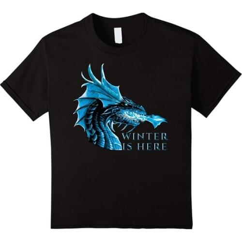 Winter Is Here Blue Ice Flames Crystal Eyes Dragon Mens T-Shirt