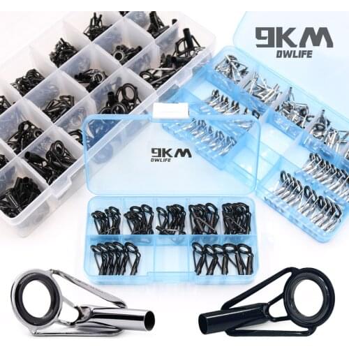 Fishing Rod Guide Tip Repair Kit Set 24~230Pcs Rod Building Guide Stainless Steel Ceramic Ring Saltwater Freshwater Fishing Box