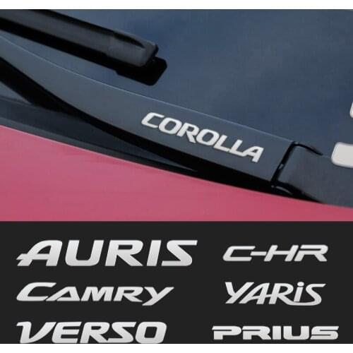 Car Door Handle Stickers Wiper Decor Metal badge Decals for Toyota Camry corolla Yaris verso auris C-HR etc