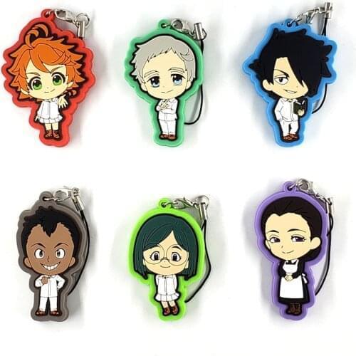 The Promised Neverland Original Japanese anime figure rubber mobile phone charms keychain strap D453