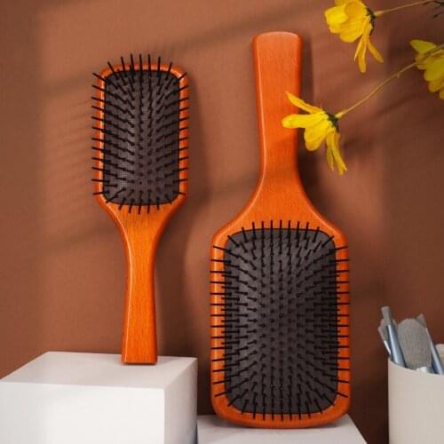 Air Cushion Comb Head Massage Care Solid Wood Care Straight Hair Massage Comb Portable Hair Styling Tool