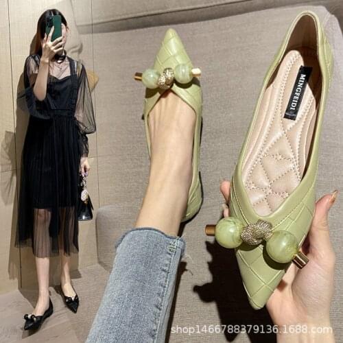 Plus Size 42/43 woman soft soled flats candy ball loafers ballerina women shoes chaussure femme slip on pointed toe moccasins