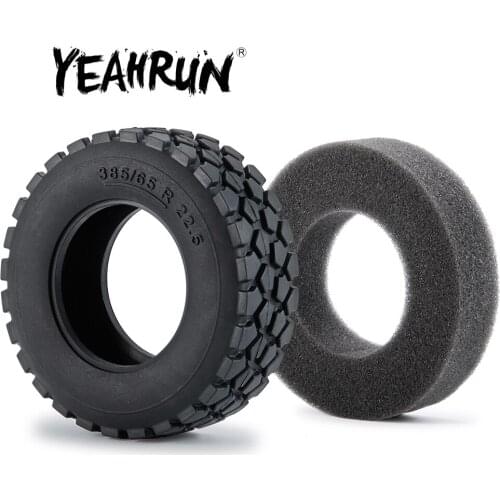 YEAHRUN 1/2/4pcs 30mm Width Rubber Tyres Tires for Tamiya 1:14 RC Trailer Tractor Truck Front Wheel Rims 2