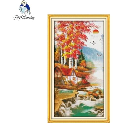 Handmade Needlework DIY Cross-stitching snenery patterns Rising Sun Cross stitch Sets For Embroidery Kits Home Decoration