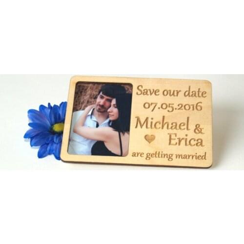 Save the date photo magnet Personalized Elegant Wedding Invitation ,Wedding Postcard ,Save the Date Invitation
