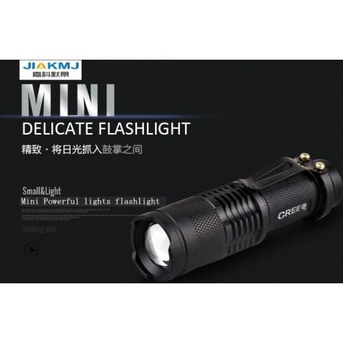 Super Mini CREE LED flashlight Waterproof Camping Adjustable Focus outdoor Flashlight 3-Mode Zoom lantern Torch Light hiking