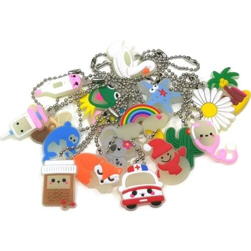 1pcs PVC Luminous Key Chain Fluorescence Ball chain Kid Christmas Gift Fashion Charms Trinkets