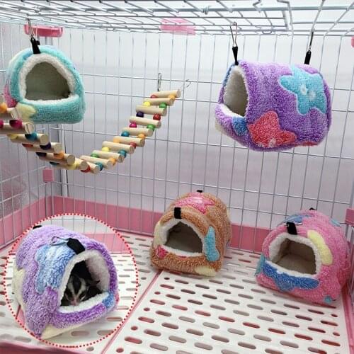 Warm Pet House Comfortable Solid Small Animal Nest Hamster Squirrel Hedgehog Nest Soft Beautiful Flannel Pet Supplies