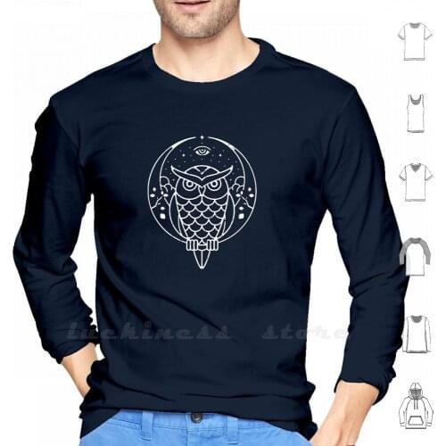 The Wise One Hoodie Long Sleeve Night Owl Lord Of The Night All Knowing Owl Wise Owl Mystical Owl Owl Nighgt Watcher