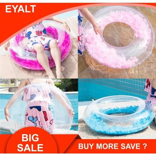 Thickened swimming Ring Rings for water supplies Inflatable transparent feather swimming Pool Float for children Piscina