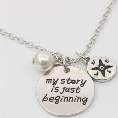 Inspirational jewekry for Girls Boys Graduation My story is just beginning, Graduation 2021,High School Graduation gift compass