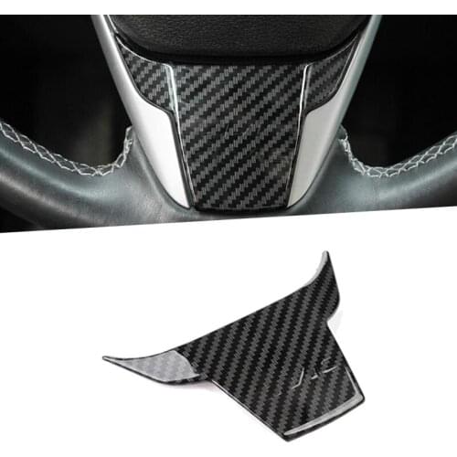 Carbon Fiber Interior Mouldings Steering Wheel Panel Cover Decoration Trim For Honda Civic 10th 2016 2017 2018 2019 2020
