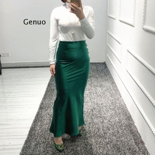 Faldas Mujer Moda Muslim High Waist Bodycon Maxi Long Satin Skirt Jupe Longue Femme Skirts Womens Korean Fashion Clothing