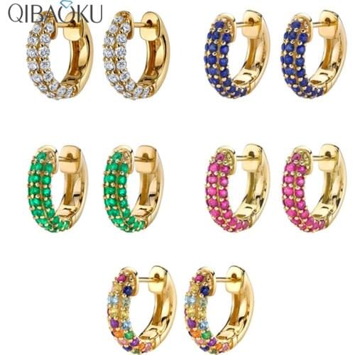925 Sterling Silver Middle Huggies Colorful Hoops Piercing Clips Pendiente 2021 Wedding Fine Jewelry Clips