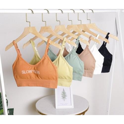 2021 Womens Cotton Underwear Tube Tops Sexy Letter Top Womens Sports Tank Up Fashion Solid Color Bra Female Push Up Lingerie