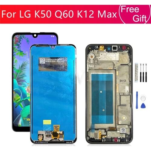 For LG Q60 LCD Display Touch Screen Digitizer Assembly For LG K50 K12 Max LCD LMX520BMW Display Replacement Repair Parts 6.26"