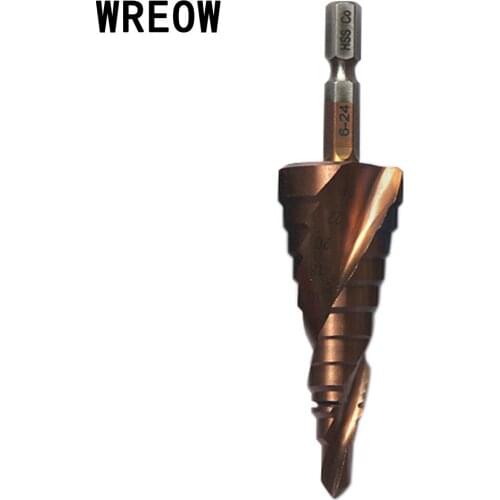 1PC 1/4 Hex Shank HSS Cobalt Spiral Grooved Step Drill Bit 3-12mm 4-22mm 6-24mm Wood Metal Cone Hole Saw Cutter Tackle Tool