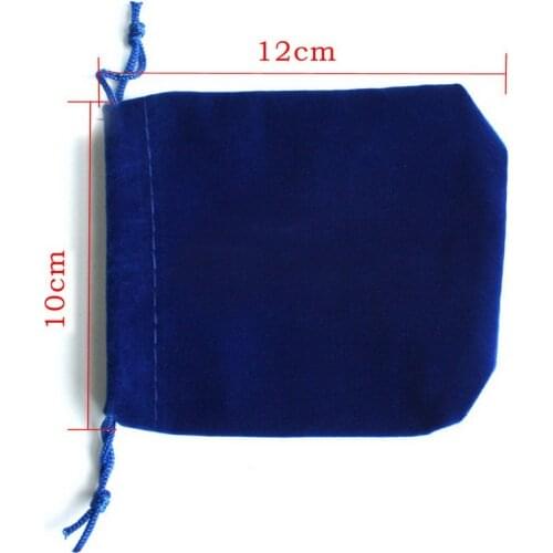 1Pc 10*12cm Dark Blue Velvet Drawstring Pouch Bag/Jewelry Bag Christmas/Wedding Gift Bag print logo