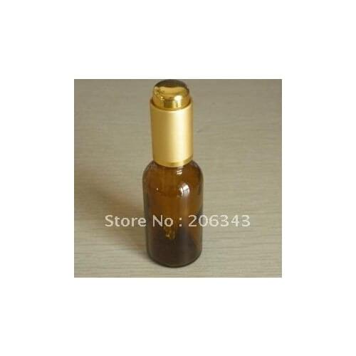 10ml brown/green/blue bottle with goldd press pump,glass dropper ,for cosmeticl packaging