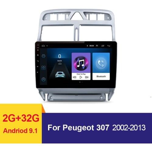 2 din Android 9.1 Multimedia Player For Peugeot 307 307CC 307SW 2002-2013 9"car head unit radio Player Autoradio GPS navigation