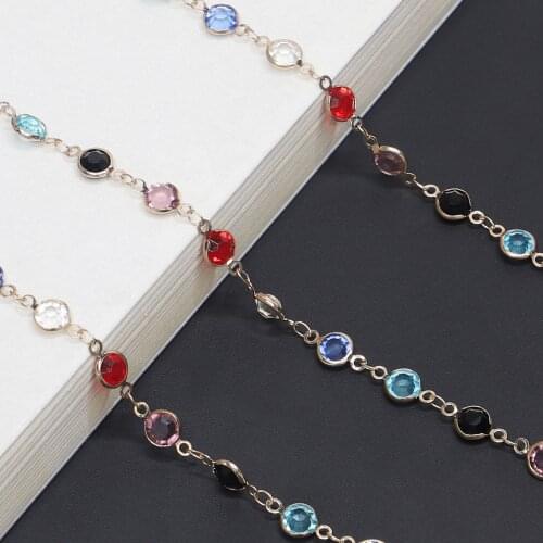 Luxury Colorful Glass Crystal Glasses Chain for Ladys Eyeglass Lanyard Reading Chain Accessories Sunglasses Lanyard Strap Cord