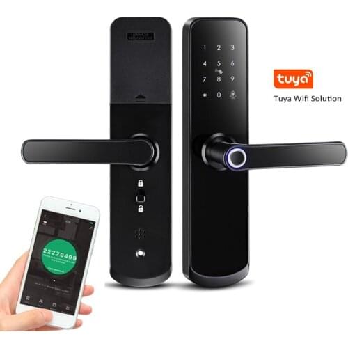 Door handle biometric fingerprint digital cylinder wifi smart double tuya access door lock