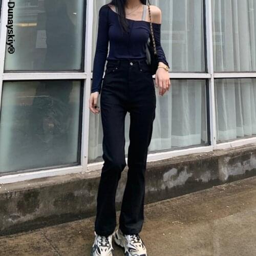 Retro Jeans Women Artistic Vintage Denim All-match Slim BF Girls Pure Trousers Flare Brown 3XL Aesthetic Mom Popular New