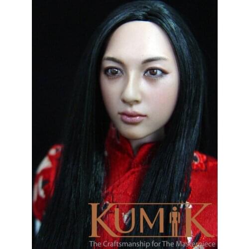 KUMIK genuine spot South Korean female soldiers head sculpt1: 6 soldiers KM001 hair female head sculpt action figures