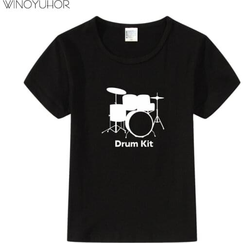 2020 Summer New Fashion Kids Clothes Children T-shirt Jazz Drum Kit Rock Cotton Boy Short Sleeve T Shirts Baby Girl Tops