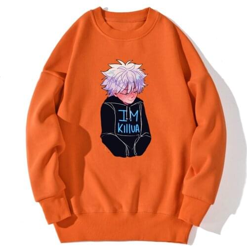 HUNTERXHUNTER Print Sweatshirt Mens Fashion Long Sleeve Hoody Standard Hipster Pullovers Winter Tops Autumn Supoleron Hombre