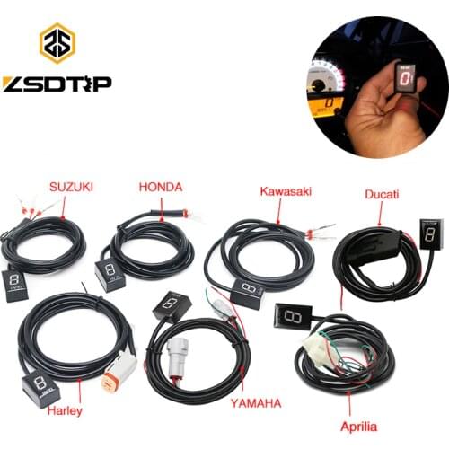 ZSDTRP Ecu Plug Mount 6 Speed Motorcycle Gear Display Indicator 1-6 Level Gear Indicator For Honda Harley Kawasaki Yamaha Suzuki