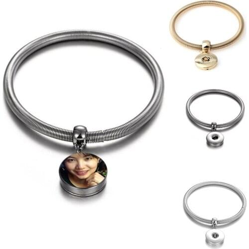 Button bracelet for dye sublimation fashion Elastic force bracelets jewelry hot transfer printing customized consumables