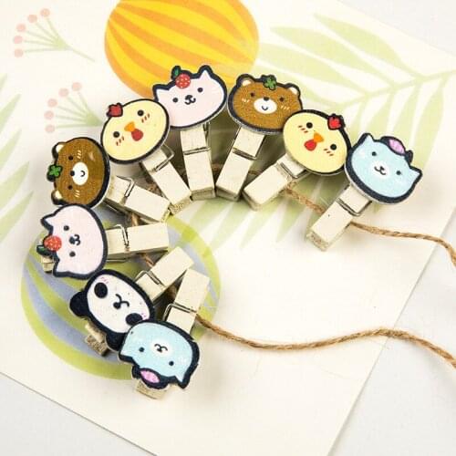 Mini Wooden Clips 50pcs Cute Paper Clips for Photo Postcard Cute Office Supplies Wedding Decoration Wall Clips Desk Accessories
