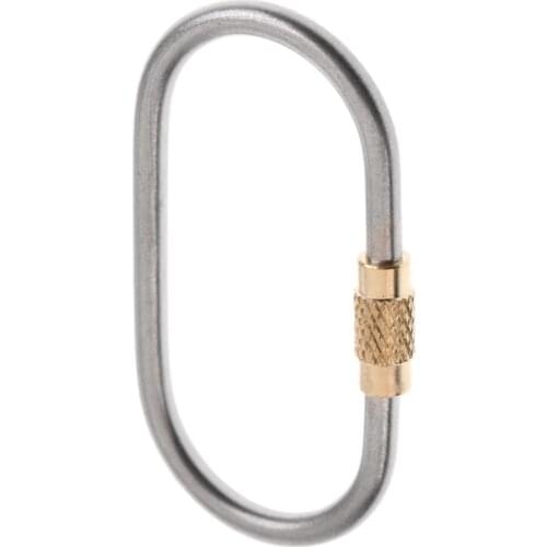 Mini Titanium Alloy Carabiner O Shape Locking Keychain Key Ring Tool Small Outdoor Tools